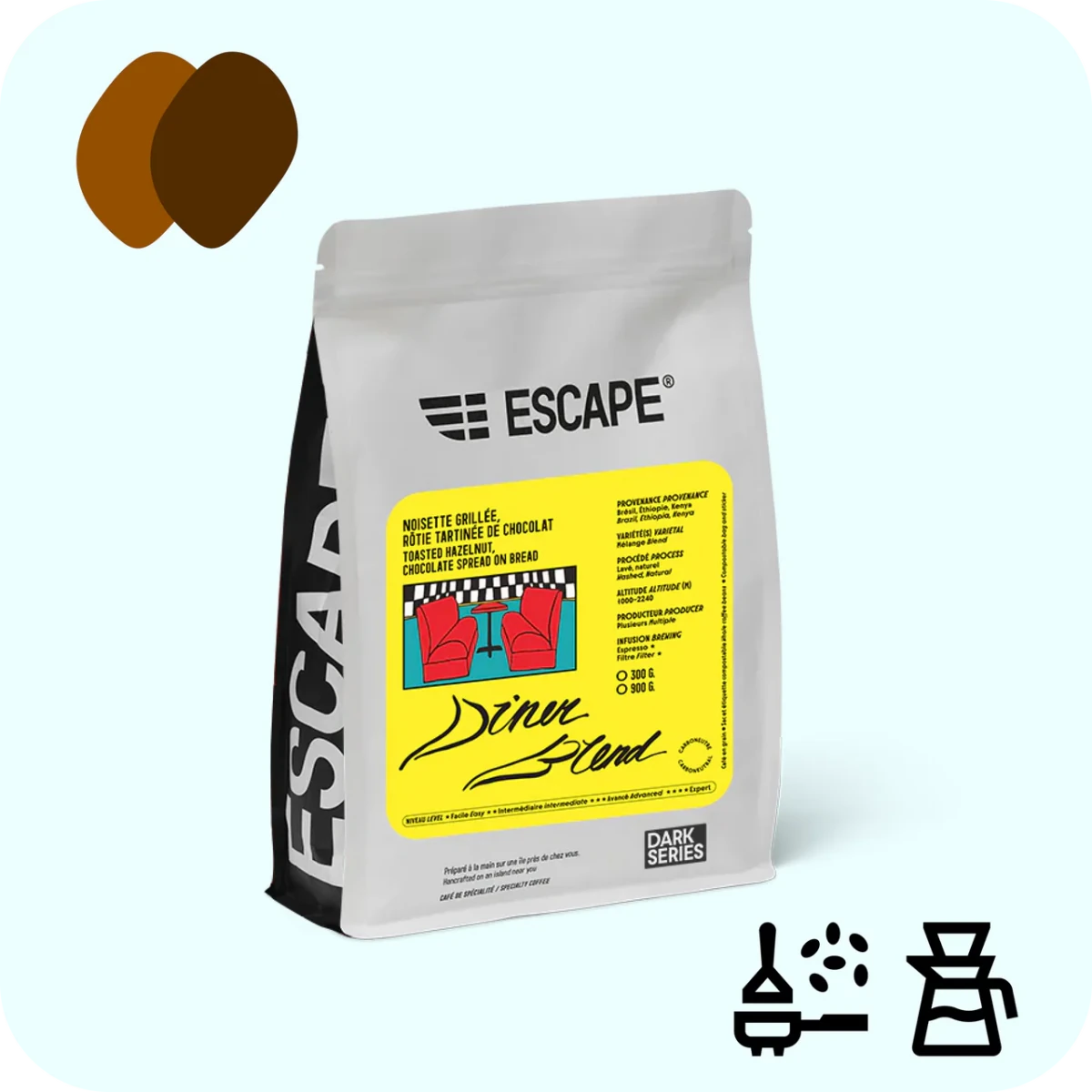 Escape - DINER BLEND - Coffee Beans - Brazil - Café Liégeois Canada Inc.