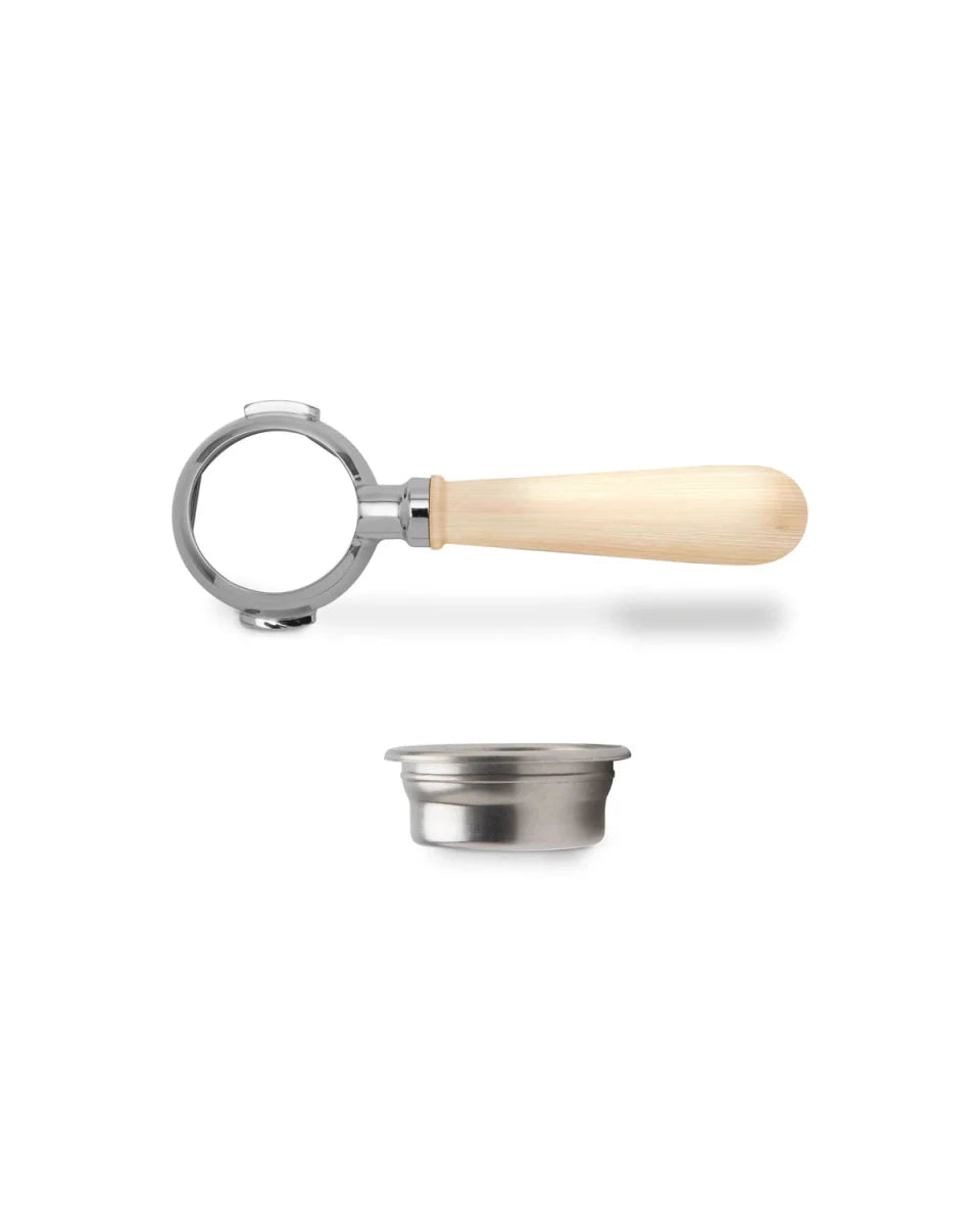 Lelit - 58mm Bottomless Portafilter with Maple Wood Handle - Café Liégeois Canada Inc.